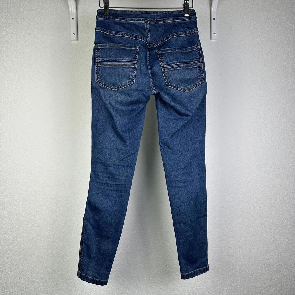 Size W25 Womens Free People Blue Wash Skinny Jeans Stretched Denim - Picture 3 of 5